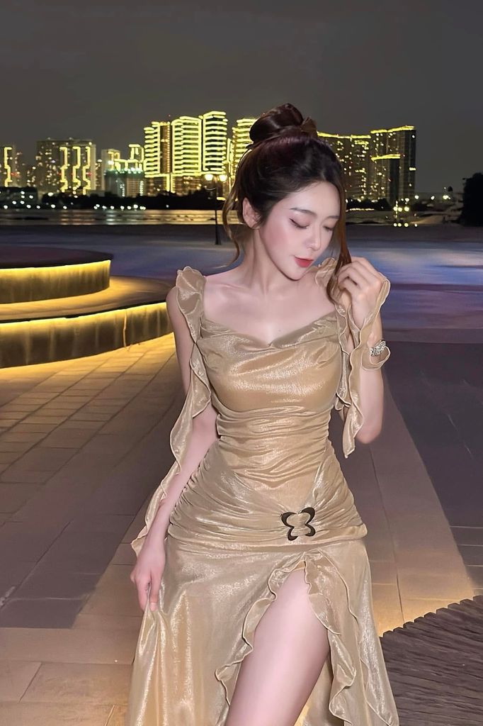 Đầm maxi voan tua rua tag bướm (Z32)