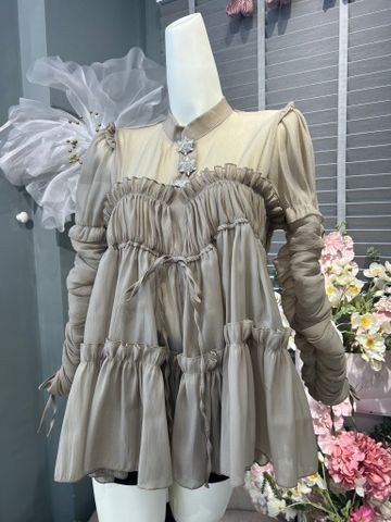 Babydoll voan tay nhún phối 3 đá