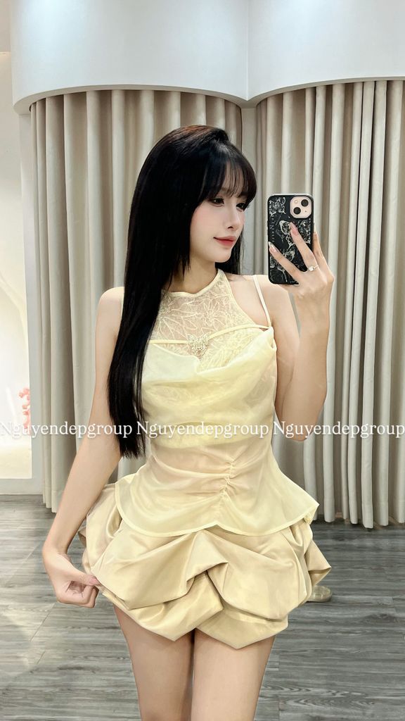 áo yếm lông cổ đổ