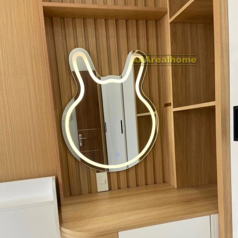 60x70cm Gương soi đầu thỏ AAArealhome DT PC Gương trang điểm Gương đèn led