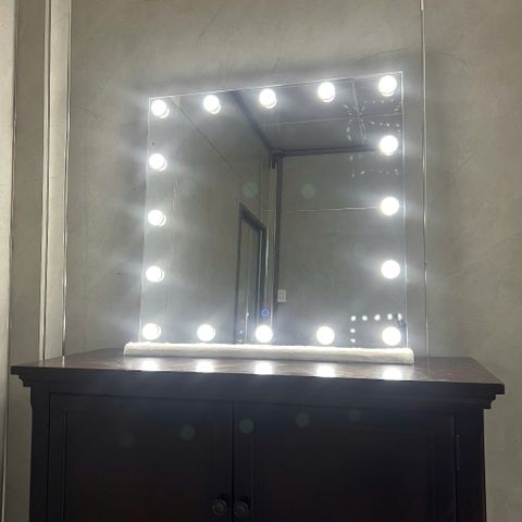 120x80cm Gương soi trang điểm đèn led AAArealhome VGKV Led cảm ứng 3 màu 12v