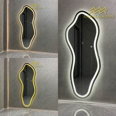 90x180cm Gương soi viên đá AAArealhome VDD Gương viên đá Gương soi treo tường Gương soi toàn thân đèn led