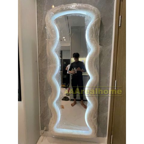90x180cm Gương soi sóng biển bọc nhung AAArealhome SB5MV Gương bọc nhung