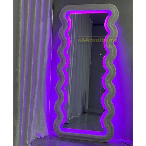 100x180cm Gương sóng biển bọc nhung AAArealhome SB7 nhung led RGB chạy đuổi
