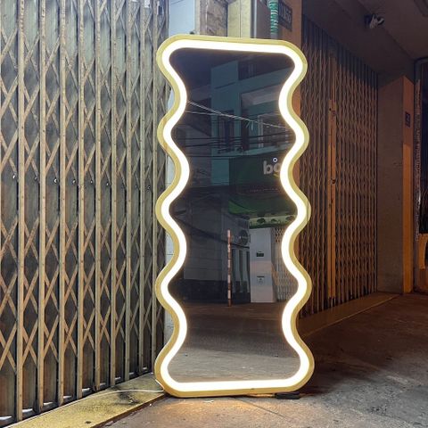 80x180cm Gương soi sóng biển khung gỗ AAArealhome SB5GT