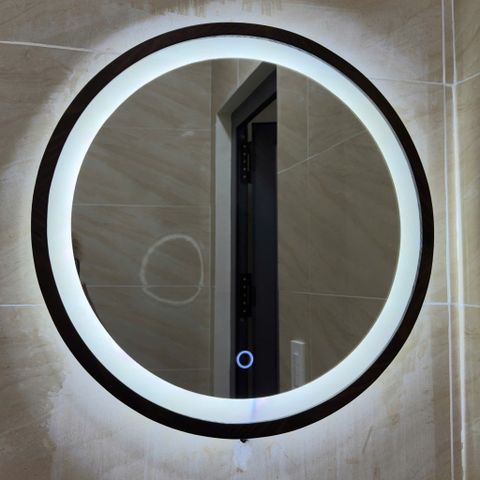 50x50cm Gương tròn khung gỗ AAArealhome TG Gương tròn trang điểm Gương soi nhà tắm
