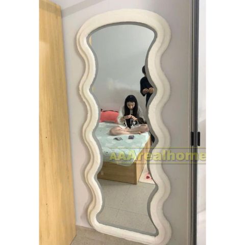 90x180cm Gương soi sóng biển bọc nhung AAArealhome SB5MV Gương bọc nhung