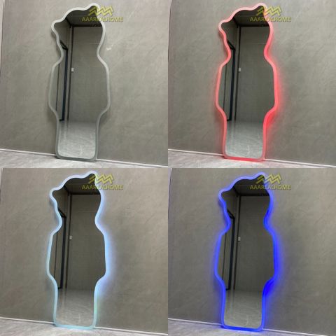 Đi tỉnh Gương soi chú gấu đèn led AAArealhome G Gương soi toàn thân đèn led cảm ứng BearBrick Mirror