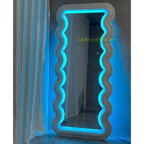 100x180cm Gương sóng biển bọc nhung AAArealhome SB7 nhung led RGB chạy đuổi