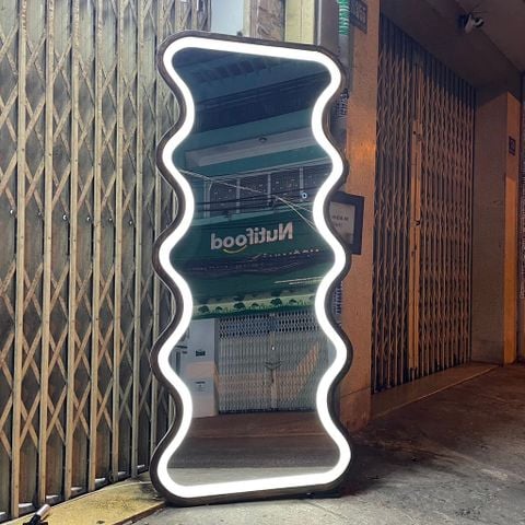 80x180cm Gương soi sóng biển khung gỗ AAArealhome SB5GT