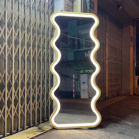 80x180cm Gương soi sóng biển khung gỗ AAArealhome SB5GT