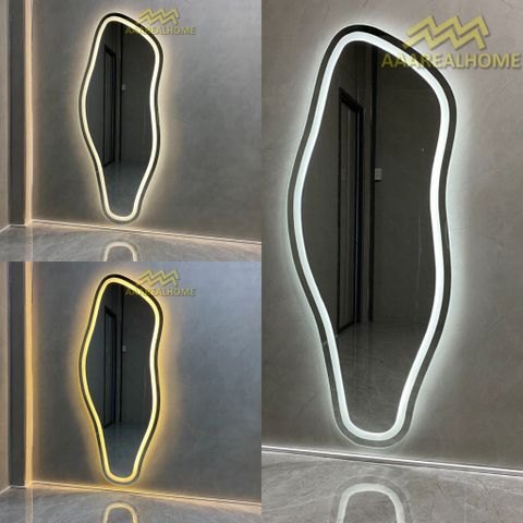 90x180cm Gương soi viên đá AAArealhome VDD1 Gương viên đá Gương soi treo tường Gương soi toàn thân đèn led