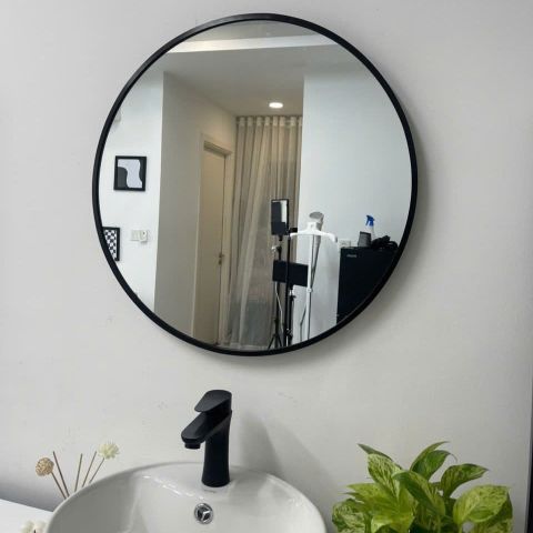 50x50cm Gương tròn khung nhôm AAArealhome TN Gương tròn trang điểm Gương soi nhà tắm