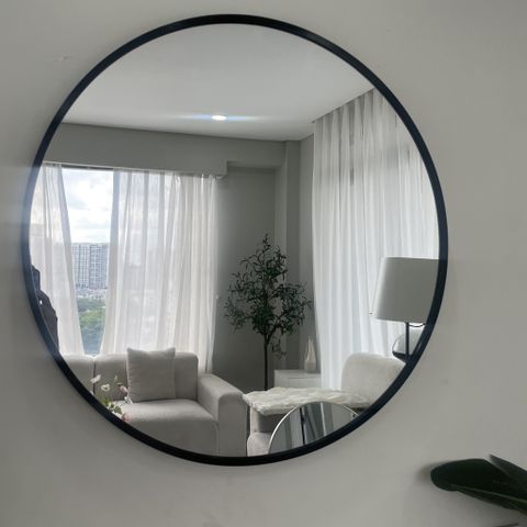50x50cm Gương tròn khung nhôm AAArealhome TN Gương tròn trang điểm Gương soi nhà tắm