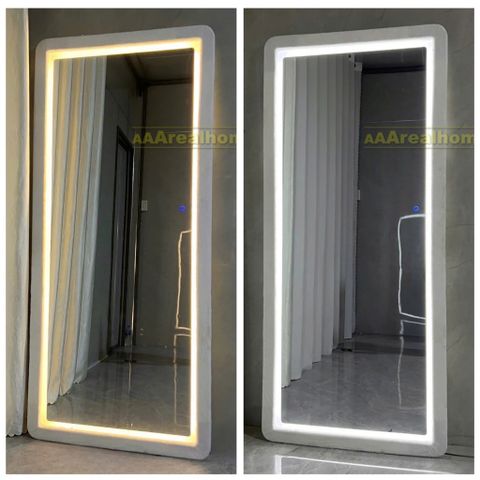 100x180cm Gương bọc nhung đèn led AAArealhome BK nhung