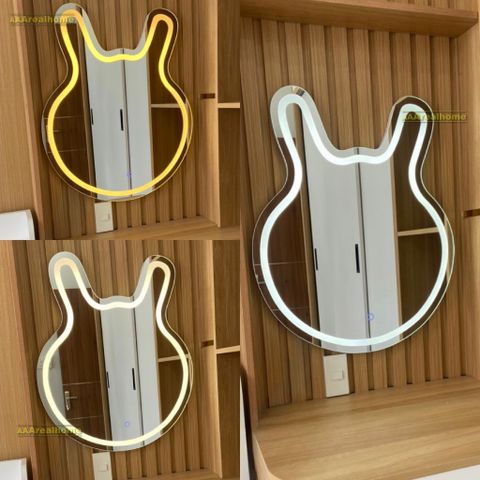 60x70cm Gương soi đầu thỏ AAArealhome DT PC Gương trang điểm Gương đèn led