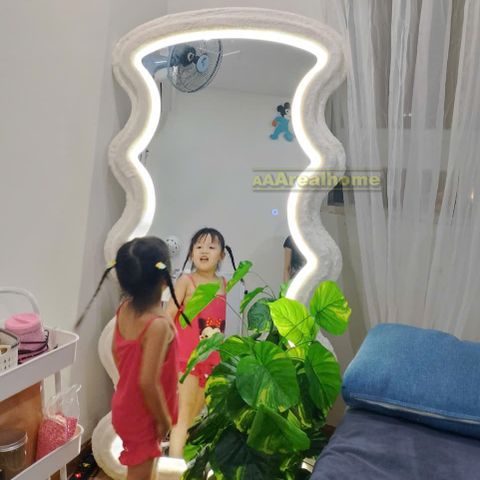 90x180cm Gương soi sóng biển bọc nhung AAArealhome SB5MV Gương bọc nhung