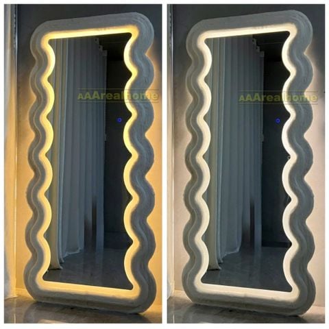 100x180cm Gương bọc nhung sóng biển AAArealhome SB7 nhung