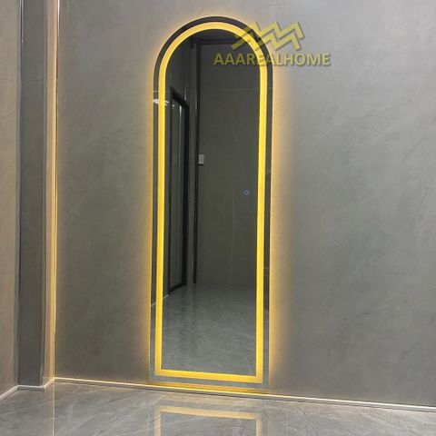 Đi tỉnh 70x170cm Gương soi mái vòm AAArealhome V1L Gương mái vòm đèn led Gương soi treo tường Gương toàn thân
