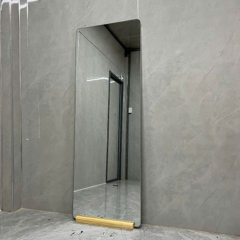 50x160cm Gương soi toàn thân AAArealhome BG + Đế gỗ Gương bo góc đế gỗ nhạt