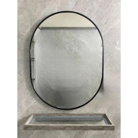 60x80cm Gương soi oval khung nhôm AAArealhome OVN Gương soi trang điểm Gương soi nhà tắm Gương soi toilet