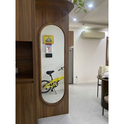 40x120cm Gương soi oval khung gỗ AAArealhome Gương trang điểm Gương nhà tắm
