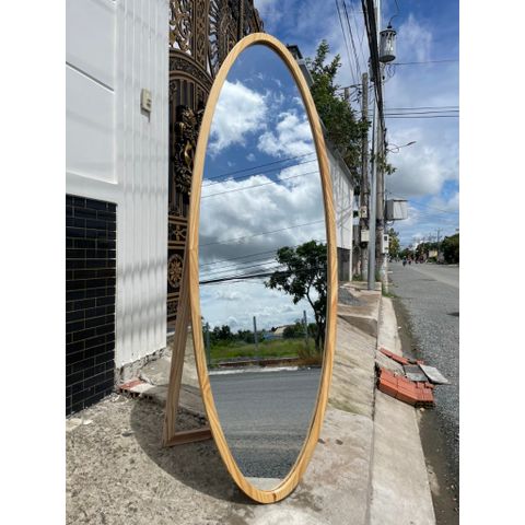 70x180cm Gương soi elip khung gỗ AAArealhome EGT Gương soi toàn thân khung gỗ