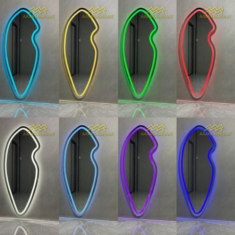 90x180cm Gương soi viên đá AAArealhome VDD2 Gương viên đá Gương soi treo tường Gương soi toàn thân đèn led cảm ứng
