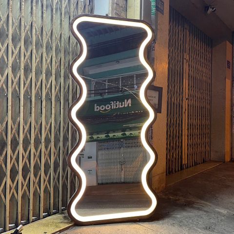 80x180cm Gương soi sóng biển khung gỗ AAArealhome SB5GT
