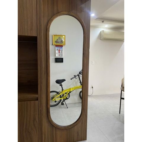 40x120cm Gương soi oval khung gỗ AAArealhome Gương trang điểm Gương nhà tắm