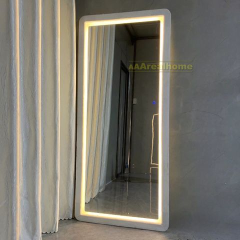 100x180cm Gương bọc nhung đèn led AAArealhome BK nhung