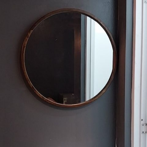 Đi tỉnh 80x80cm Gương tròn khung gỗ AAArealhome TG Gương trang điểm Gương nhà tắm