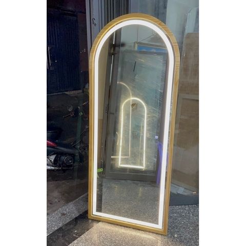 70x180cm Gương soi mái vòm khung gỗ đèn led AAArealhome V1GL Gương soi toàn thân đèn led khung gỗ