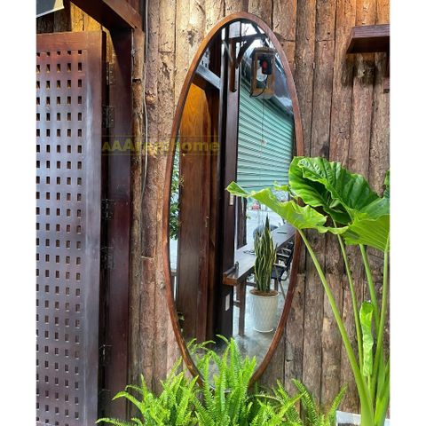 70x180cm Gương soi elip khung gỗ AAArealhome EGT Gương soi toàn thân khung gỗ