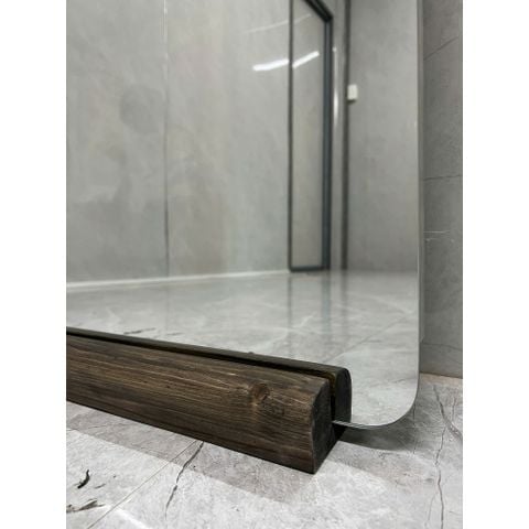 80x180cm Gương soi toàn thân AAArealhome BG + Đế gỗ Gương bo góc đế gỗ đậm