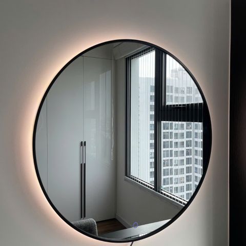 70x70cm Gương tròn khung nhôm đèn led AAArealhome TN LH Gương trang điểm Gương nhà tắm