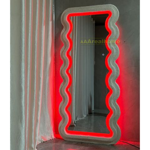 100x180cm Gương sóng biển bọc nhung AAArealhome SB7 nhung led RGB chạy đuổi
