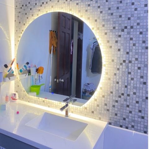100x100cm Gương tròn đèn led AAArealhome TDN LH Gương trang điểm Gương nhà tắm