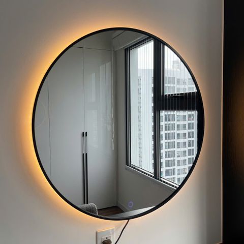 70x70cm Gương tròn khung nhôm đèn led AAArealhome TN LH Gương trang điểm Gương nhà tắm