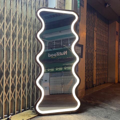 80x180cm Gương soi sóng biển khung gỗ AAArealhome SB5GT