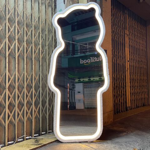 80x180cm Gương soi chú gấu bọc nhung AAArealhome GBN