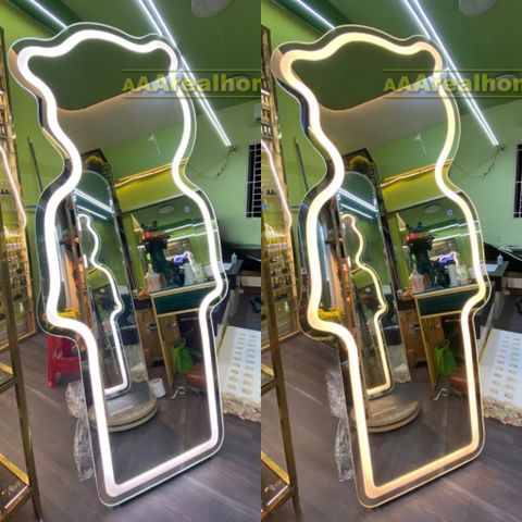80x180cm Gương soi chú gấu đèn led AAArealhome G PC Gương BearBrick Mirror