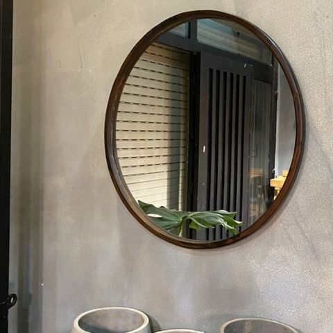 Đi tỉnh 80x80cm Gương tròn khung gỗ AAArealhome TG Gương trang điểm Gương nhà tắm