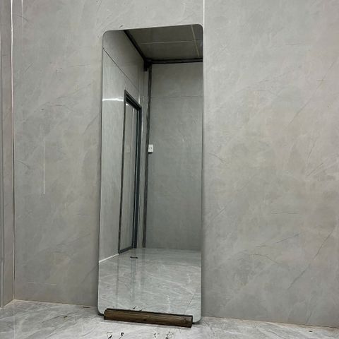 80x180cm Gương soi toàn thân AAArealhome BG + Đế gỗ Gương bo góc đế gỗ đậm