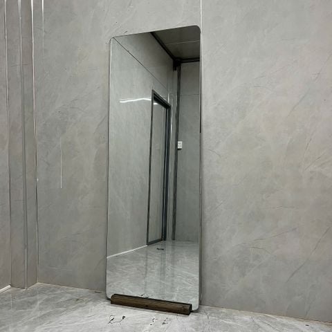 80x180cm Gương soi toàn thân AAArealhome BG + Đế gỗ Gương bo góc đế gỗ đậm