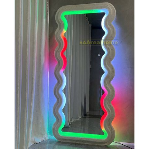 100x180cm Gương sóng biển bọc nhung AAArealhome SB7 nhung led RGB chạy đuổi