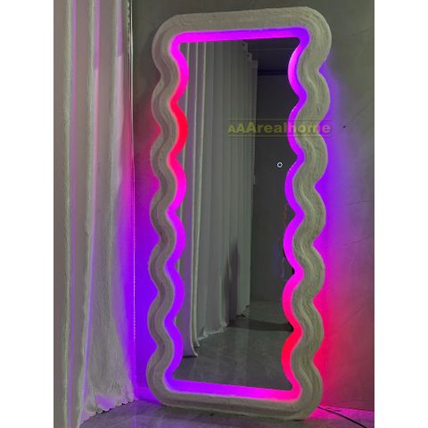 100x180cm Gương sóng biển bọc nhung AAArealhome SB7 nhung led RGB chạy đuổi