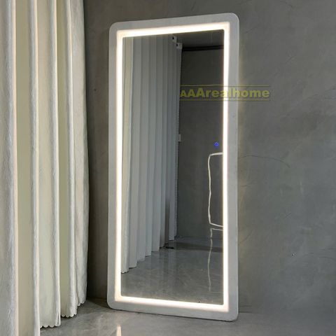 100x180cm Gương bọc nhung đèn led AAArealhome BK nhung