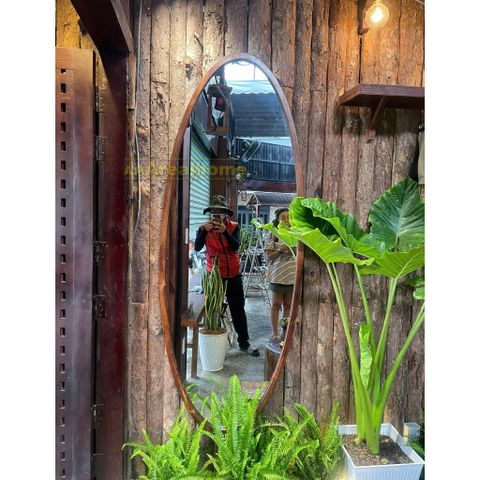 70x180cm Gương soi elip khung gỗ AAArealhome EGT Gương soi toàn thân khung gỗ