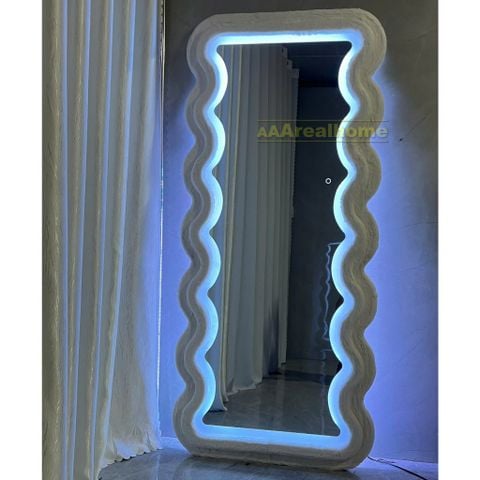 100x180cm Gương sóng biển bọc nhung AAArealhome SB7 nhung led RGB chạy đuổi